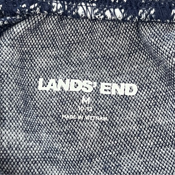 Lands' End Gingham Check Sport Knit Capri Pull On Pant 100% Cotton Sz M 10-12 - Picture 2 of 7